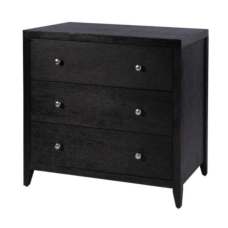 Dana 34 in. W Rectangular Wood 3 Drawer Chest - Antique Coffee