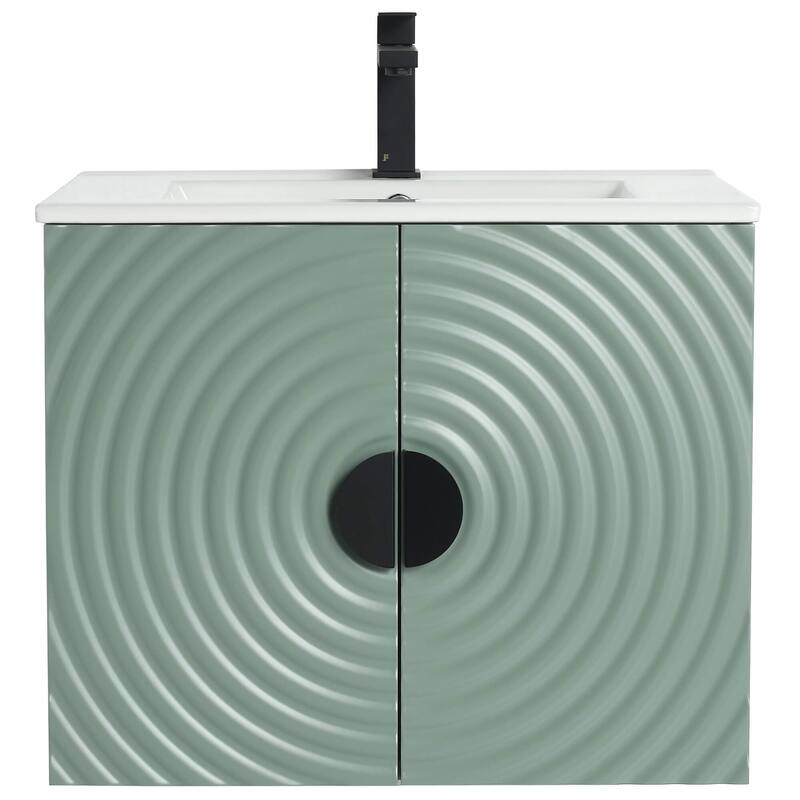 Pellabay Modern Bathroom Vanity with Fluted Circular Doors - Sink Included