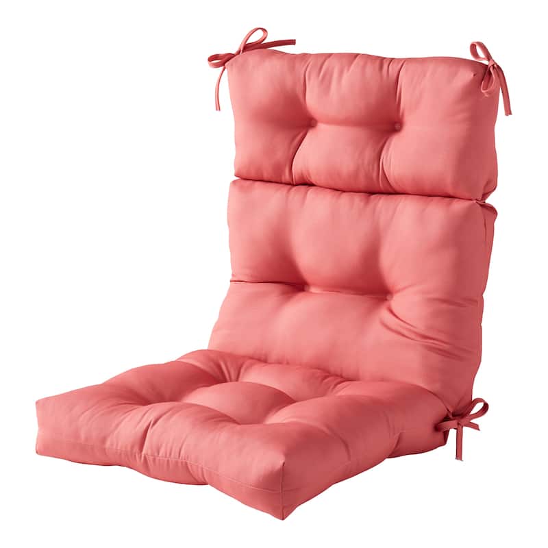 22-inch x 44-inch Polyester Outdoor High Back Chair Cushion (Cushion Only) - Coral