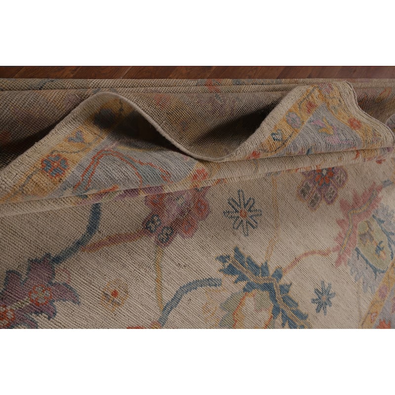 Oushak Turkish Area Rug Hand-Knotted Transitional Wool Carpet - 8'1"x 9'9"
