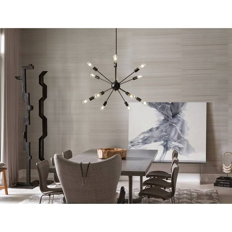 12-Lights Interior Modern Sputnik Sphere Chandelier Indoor Lighting