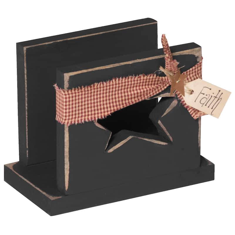 Amish-Made Pine Napkin Holder - Black