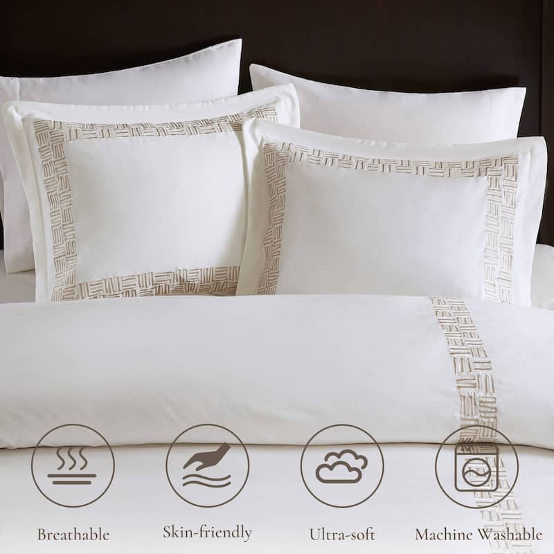Harbor House Nile 3 Piece Cotton Sateen with Embroidery Duvet Set