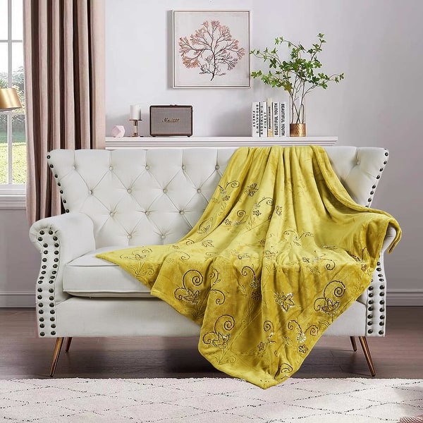 Embroidered Sequin Throw On Sale Bed Bath & Beyond 10296476
