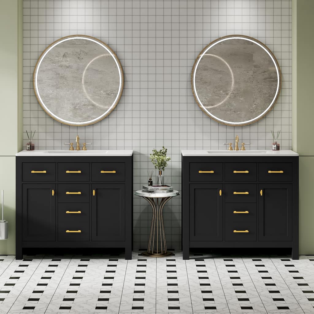 72''Vanity With Ceramic Sink Combo Set, Modern Freestanding Single Cabinet With 4 Drawers & 2 Cabinets,Storage Cabinet