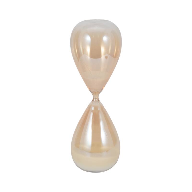 Modern Glass Hourglass Sculpture - Home Decor