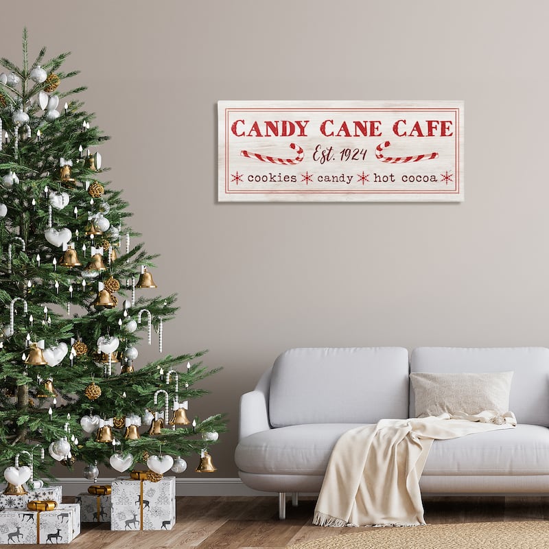 Stupell Vintage Candy Cane Cafe Canvas Wall Art Design By Dogwood Portfolio