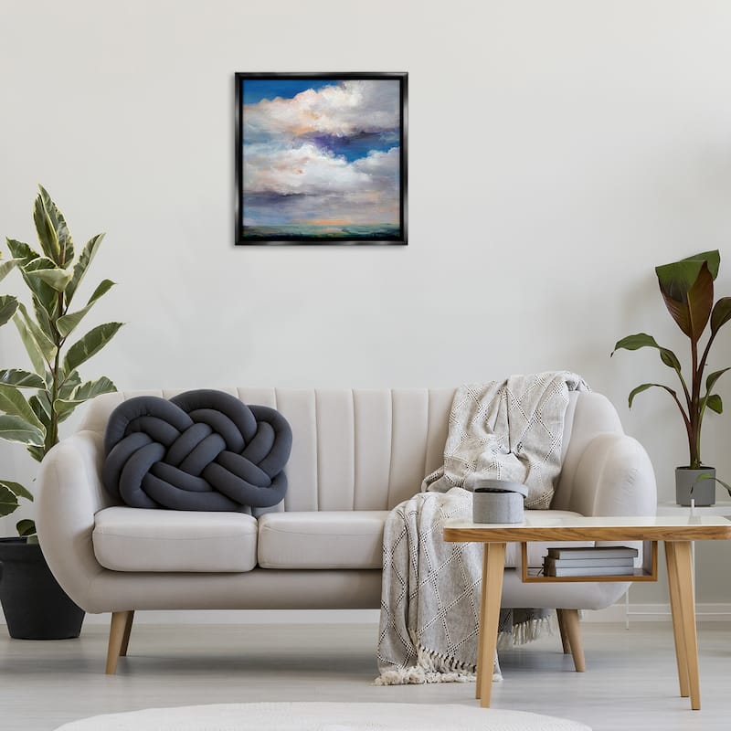 Stupell Restless White Clouds Framed Floater Canvas Wall Art Design By Karen Hale