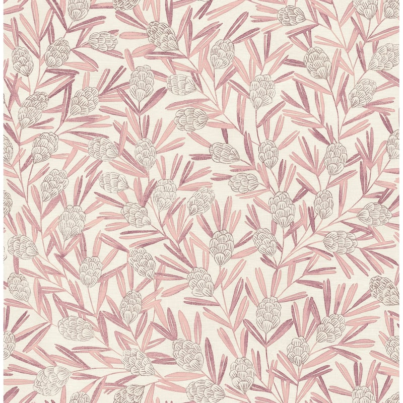 A-Street Prints Zulma Pink Decorative Botanical Wallpaper