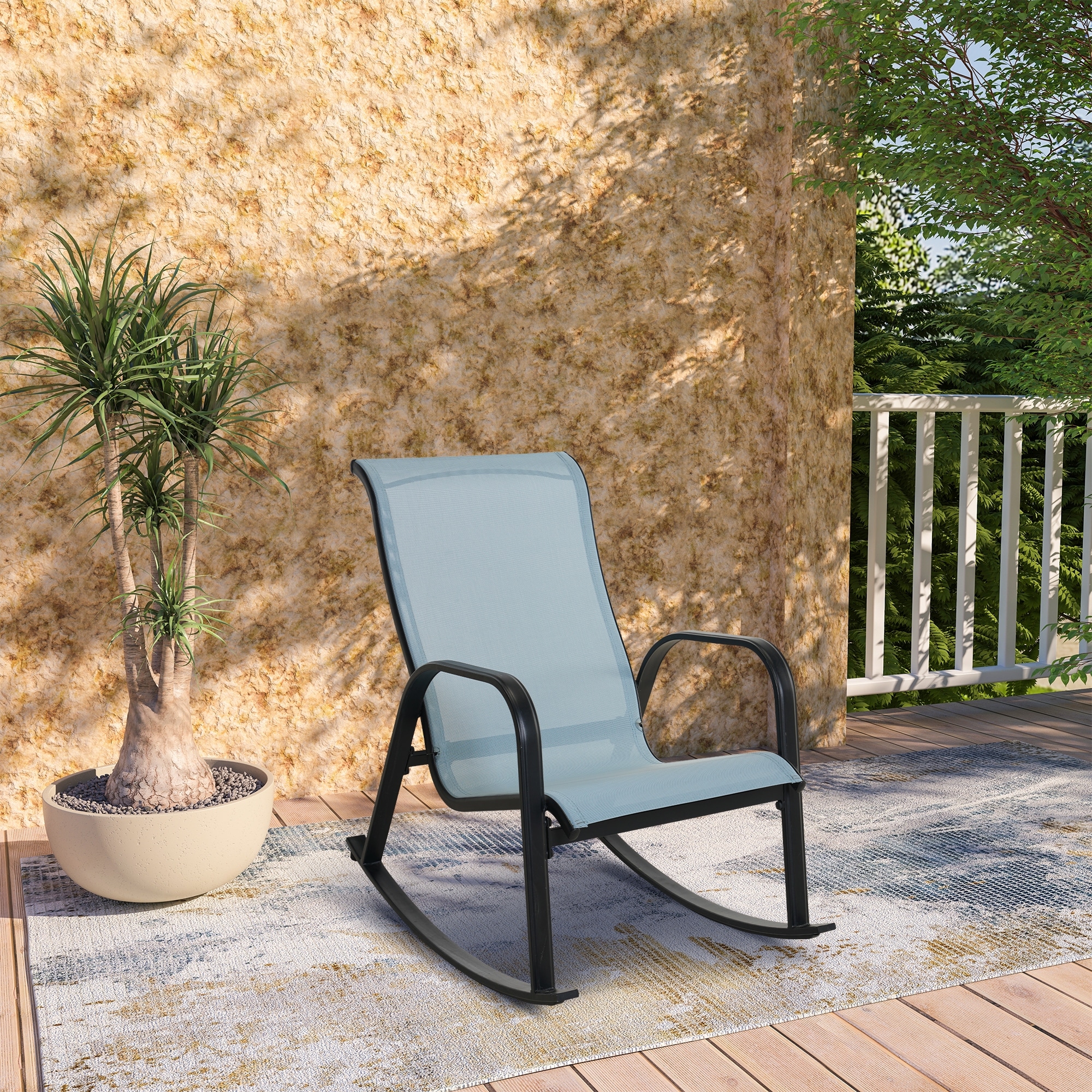 iron outdoor rocking chair