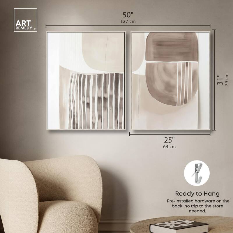 Elements of Quiet Canvas Set of 2 by Art Remedy