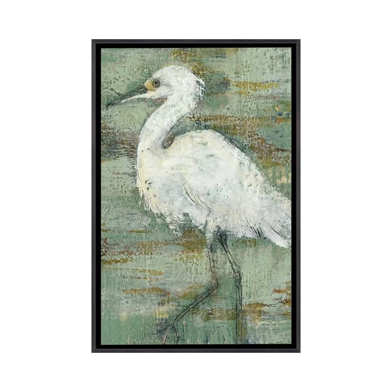 iCanvas "Textured Heron I" by Jennifer Goldberger Framed - Ebony - 48x32