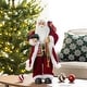preview thumbnail 5 of 92, Glitzhome 18"H Faux Fur Christmas Santa Figurines with Porcelain Face