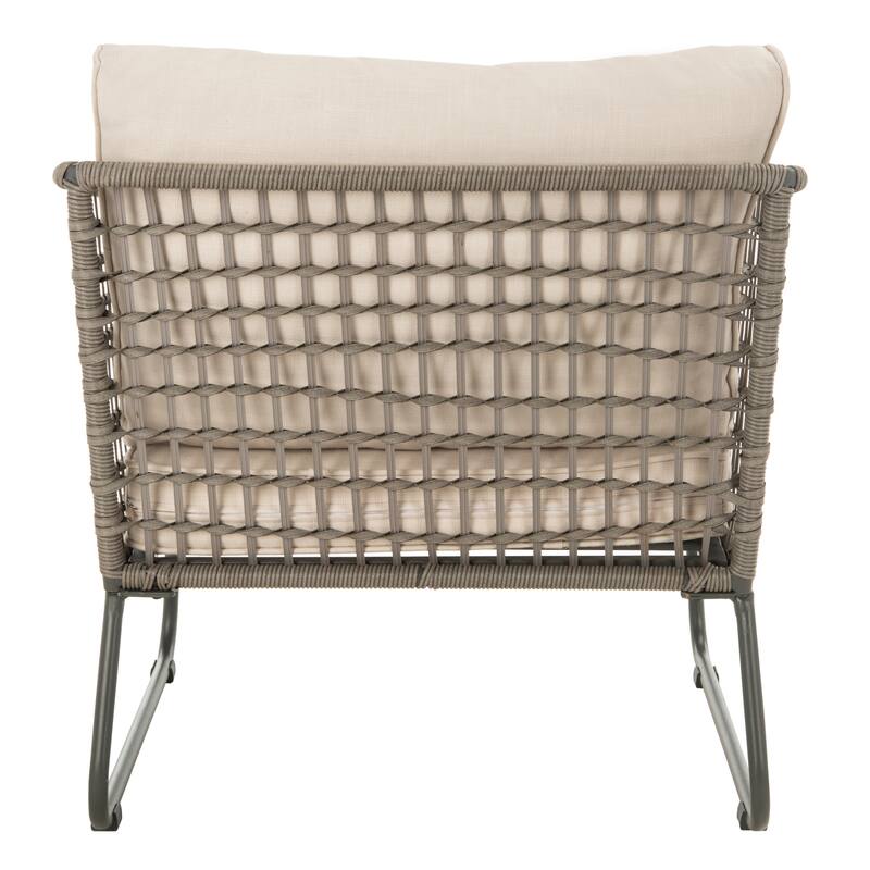 SAFAVIEH Outdoor Yuridia 4 Piece Living Set - Brown / Beige - 50Wx27Dx27H