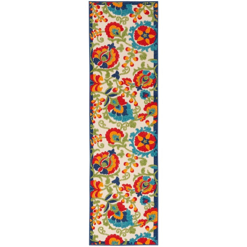 Nourison Alice Indoor/Outdoor Floral Area Rug - 2'3" x 12' - Multicolor