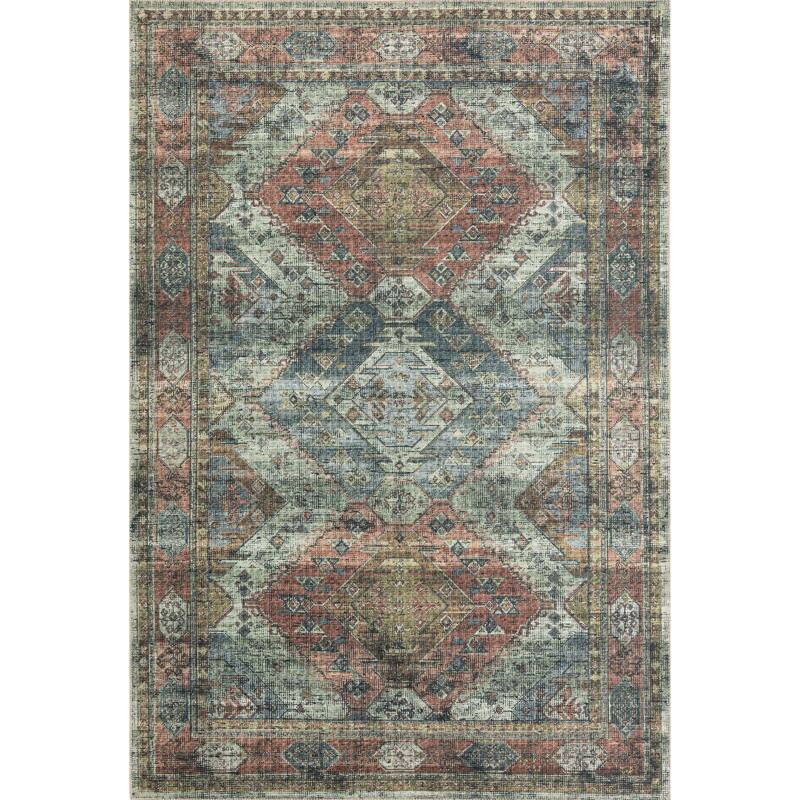 Alexander Home Leanne Traditional Distressed Printed Area Rug