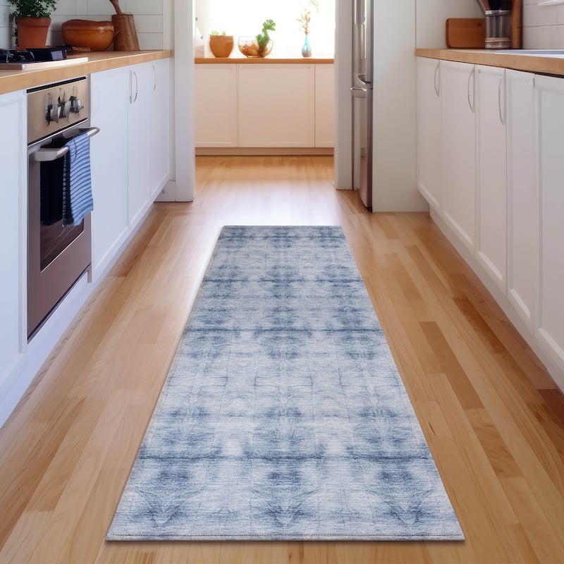 Premium Washable Super Soft Modern Glam Mayfield Rug - Blue - 2' 3" x 7' 6" - Runner