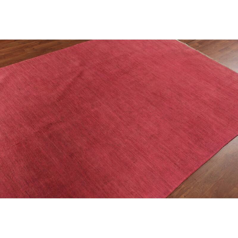 Pink Modern Gabbeh Oriental Area Rug Handmade Tribal Wool Carpet - 5'6" x 7'10"