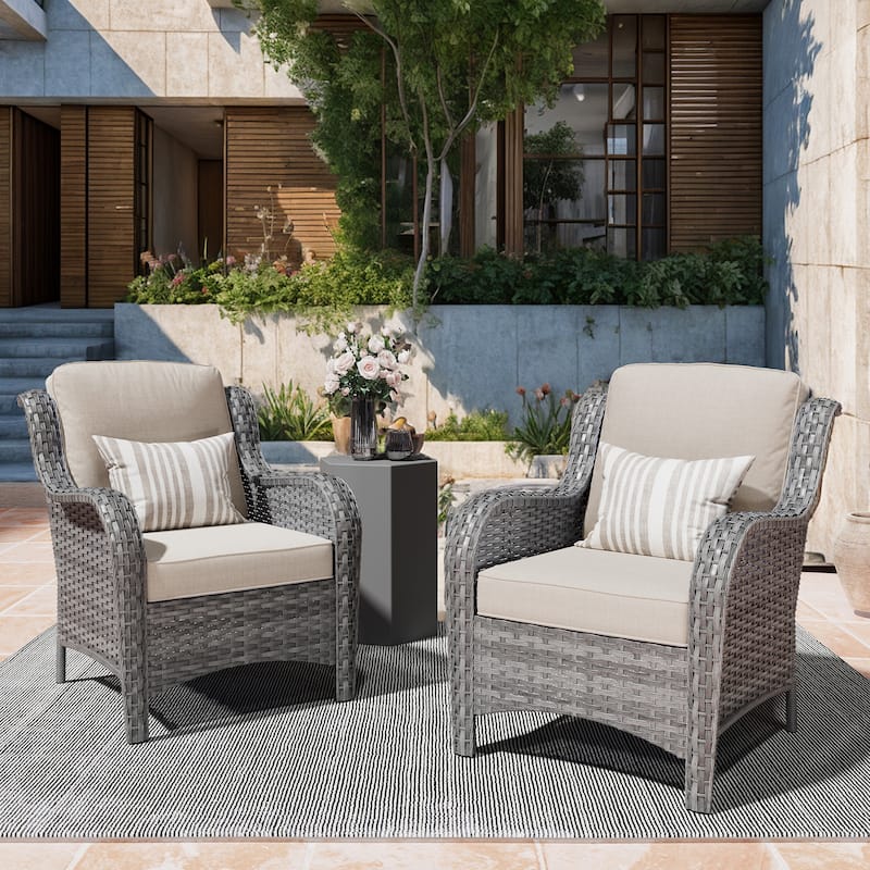 OVIOS 2-piece Patio Wicker Chairs Set