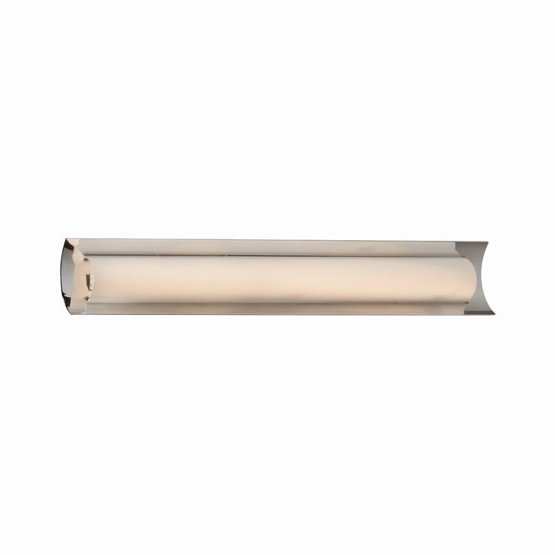 Justice Design Fusion Lineate 30-inch Polished Chrome ADA LED Wall/ Bath Bar, Opal Shade - Polished Chrome, Opal