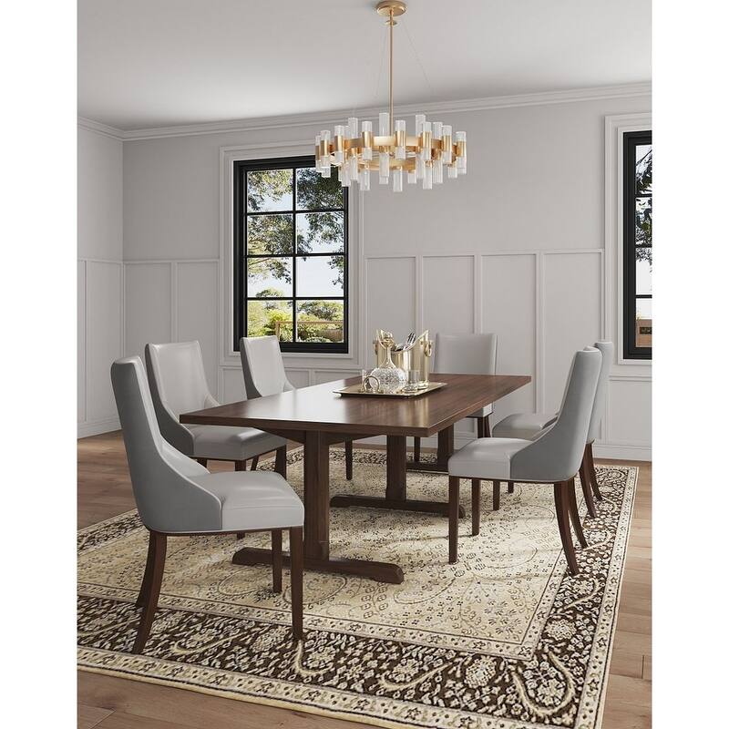 Manhattan Comfort Shubert Modern Faux Leather and Velvet Dining Chair
