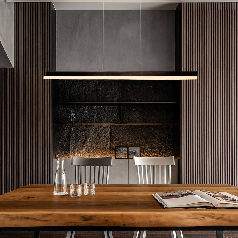 Modern Kitchen Island Dimmable LED Acrylic Linear Pendant Light - Length 47.64''