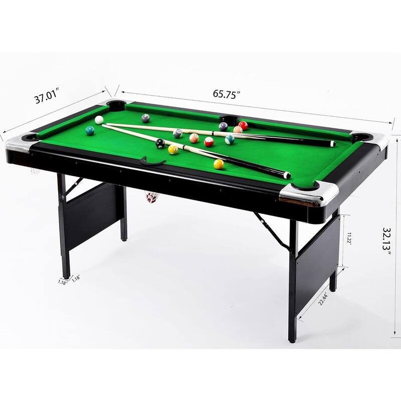 6FT Billiards Table,Portable Pool Game Table,Foldable&Easy Assembly