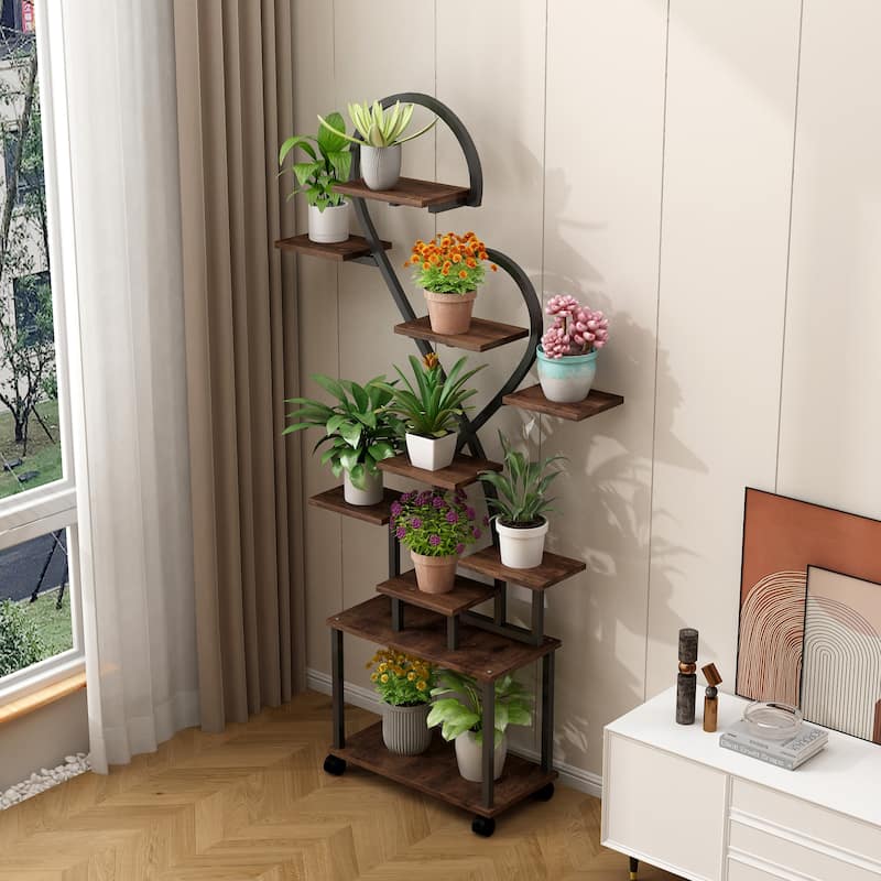 Metal Plant Stand with Grow Lights, Indoor Plant Rack