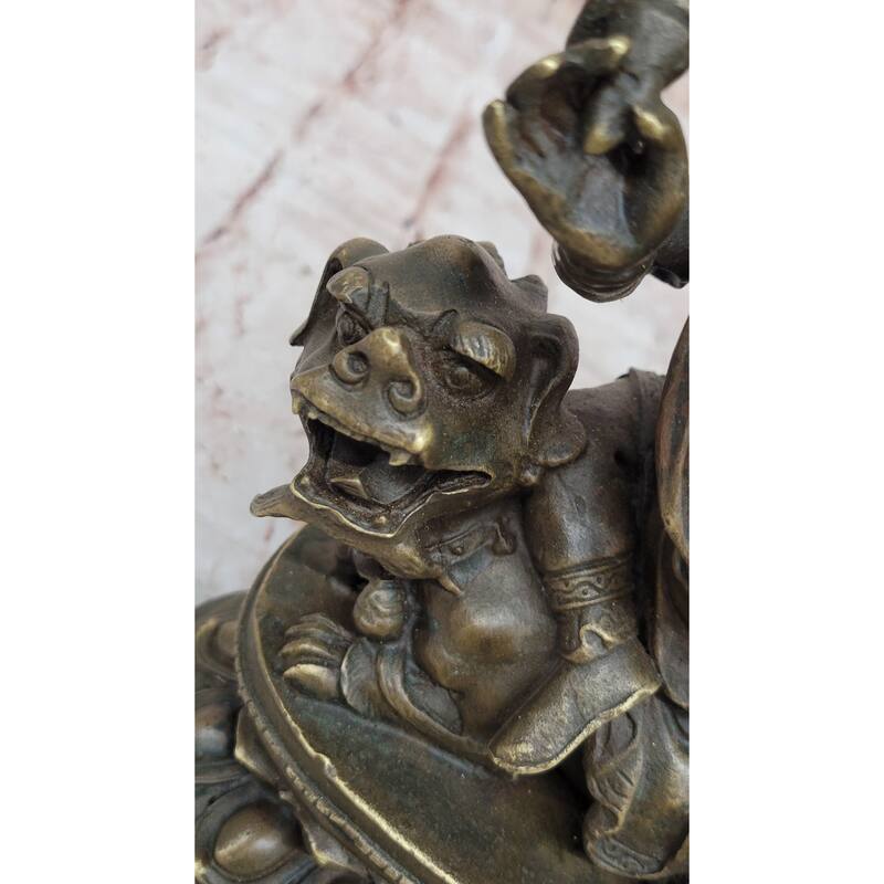 Bronze Vajrayana Deity Statue – Himalayan Protector God Figure Buddhist Art