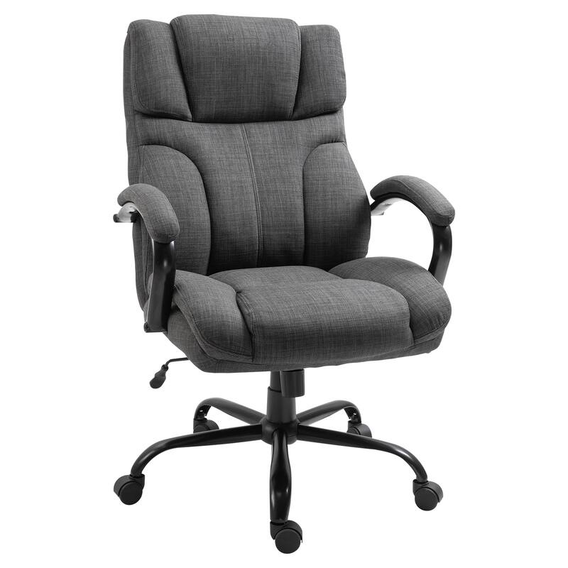 Grey High Back Desk Chair Drafting Chair with Padded Armrests, Office Chair Accent Chair Task Chair Computer Chair