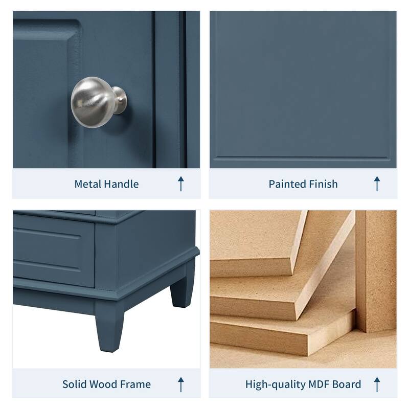 36" Bathroom Vanity with Top Sink, Modern Bathroom Storage Cabinet with 2 Drawers and a Tip-out Drawer, Single Sink