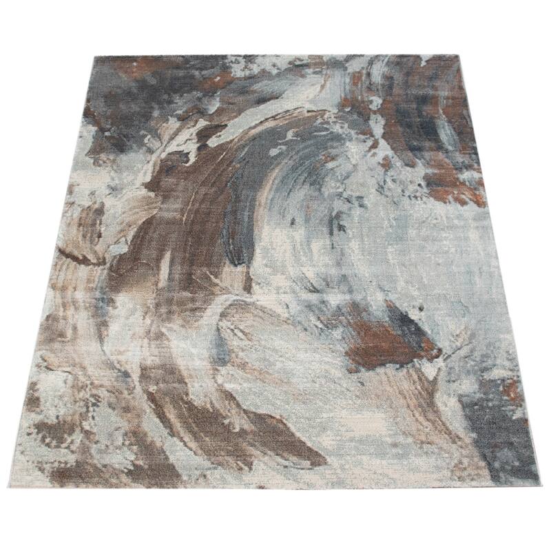 Modern Area Rug for Living-Room Art-Work Design in cream grey brown