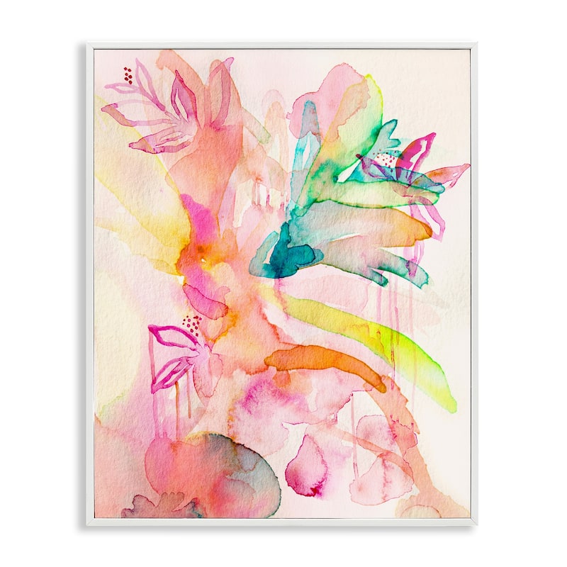 Stupell Watercolor Island Florals Framed Giclee Art Design By Gemma Bardot - 11 x 14 - White