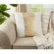 preview thumbnail 9 of 8, Metallic Banded Design Pillow 20 X 20 - Gold