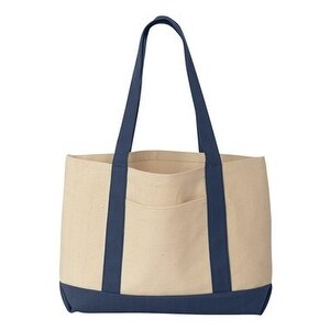 navy tote bag