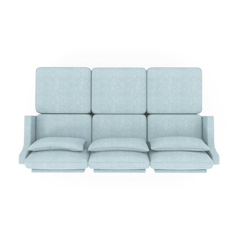 105.9" Chenille Ergonomic 3-Seater Sofa with 3 Movable Ottomans, Lumbar Pillow, and High-Resilience Sponge