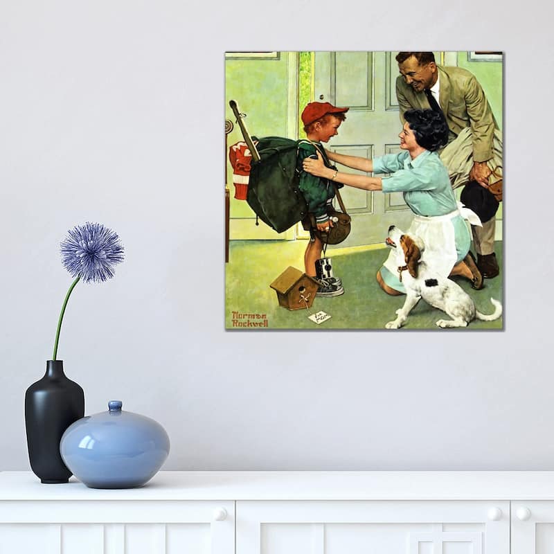 iCanvas "Home from Camp" by Norman Rockwell Canvas Print - 18x18x1.5