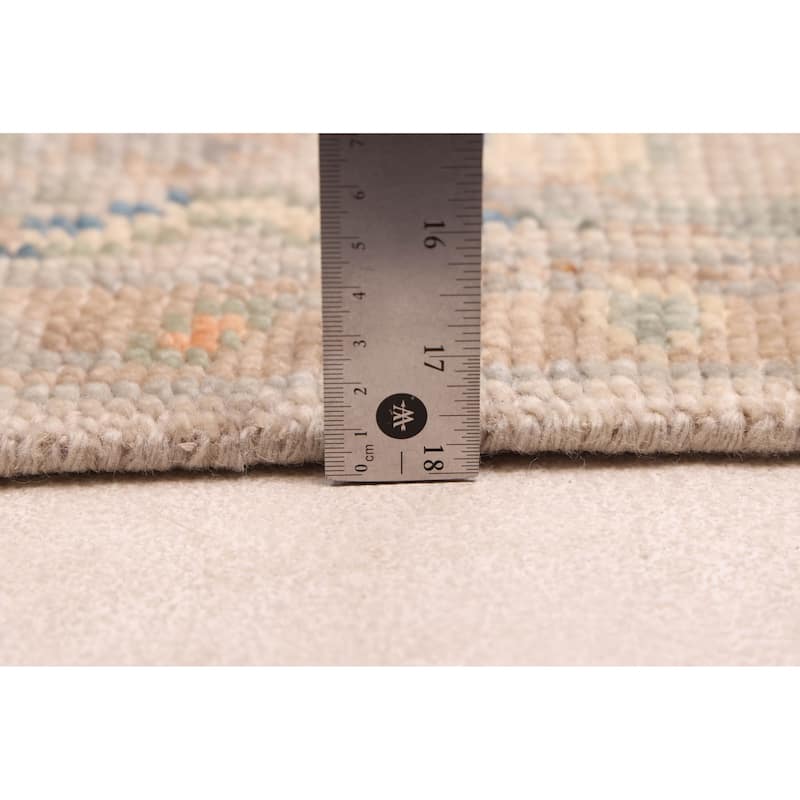 ECARPETGALLERY Hand-knotted Modern Oushak Light Grey Wool Rug - 6'0 x 8'11