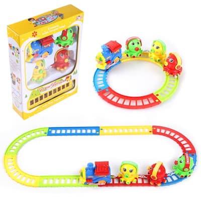 12 Pieces Kids Toy Train Animal Friends Realistic Sounds Musical Set