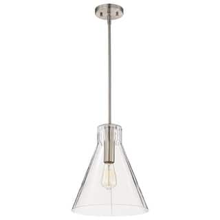 Gianna 1 Light Medium Pendant Brushed Nickel Finish Clear Glass - Brushed Nickel
