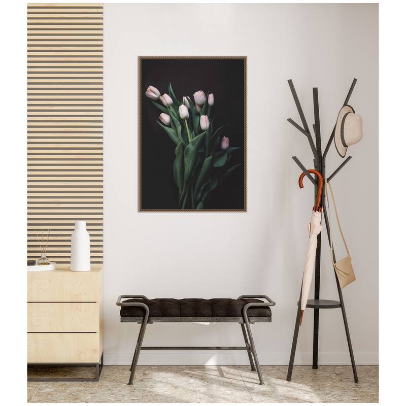 Kate and Laurel Blush Tulips by Emiko and Mark Franzen F2 Images Framed Canvas Wall Art Print