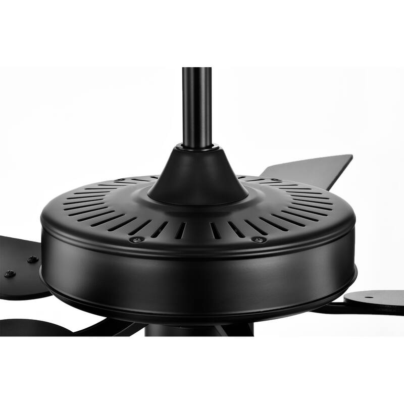 Matte Black 52 in. Indoor 5-Blade Reversible Ceiling Fan with Light Kit and Pull Chain