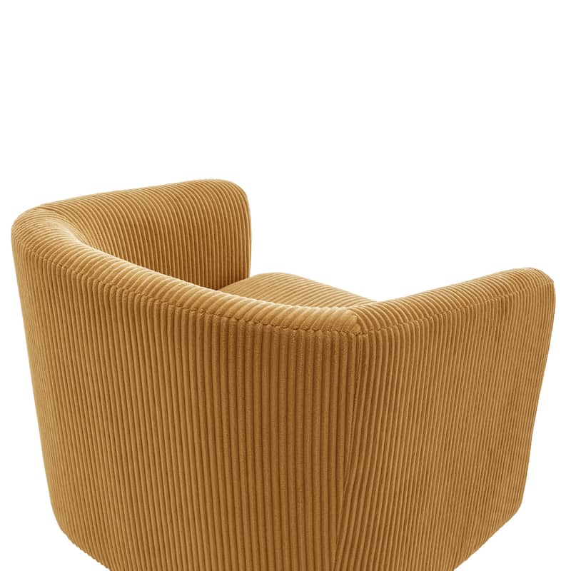 2 Set 360° Swivel Corduroy Accent Chairs Barrel Armchairs
