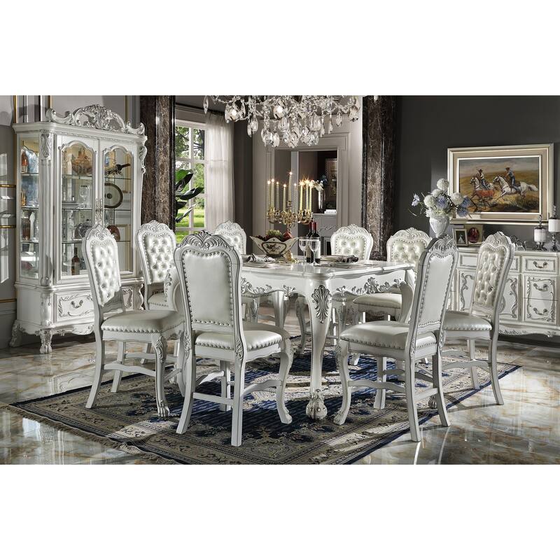 Adison Bone White Counter Height Table with Curvy Apron
