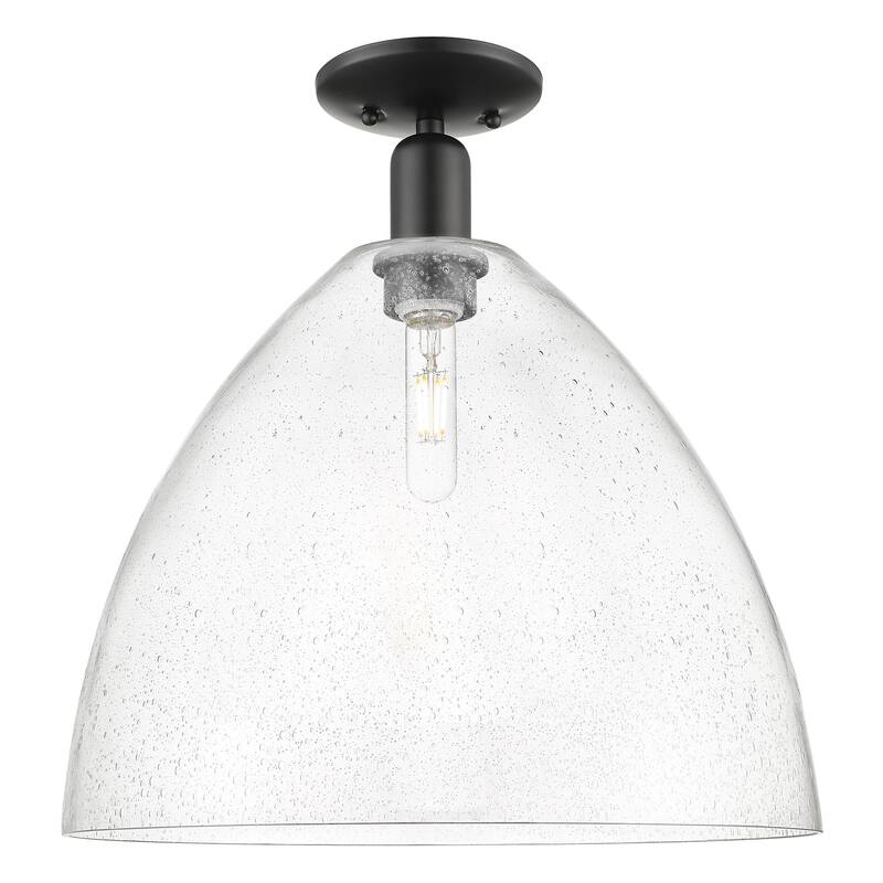 Innovations Lighting 716-1C-19-16 Bristol Semi-Flush Bristol 16" Wide - Matte Black / Seedy