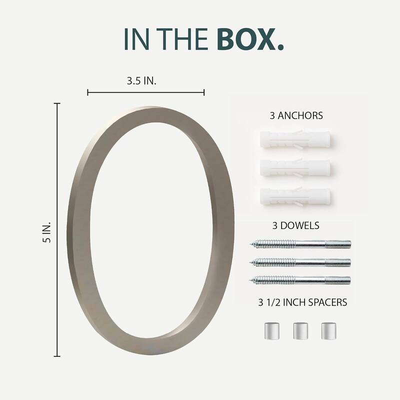 Mega Handles Modern Metal House Numbers | Heavy Duty Outdoor Address Digits | Easy to Install, Floating or Flush Mount Design