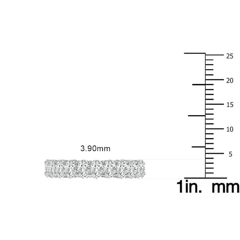 Marquee Jewels Oval Lab Grown Diamond Eternity Band in 14K White Gold (2.40 Carat TW)
