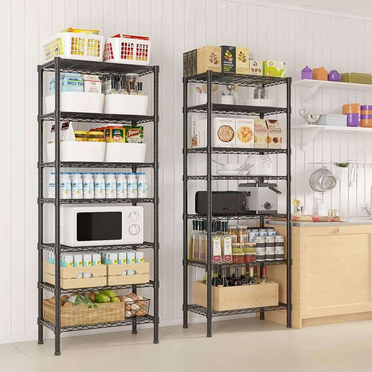 62.9''W Adjustable Storage Shelves NSF Wire Shelving Unit Multiple rows Shelving for Storage Rack Shelves