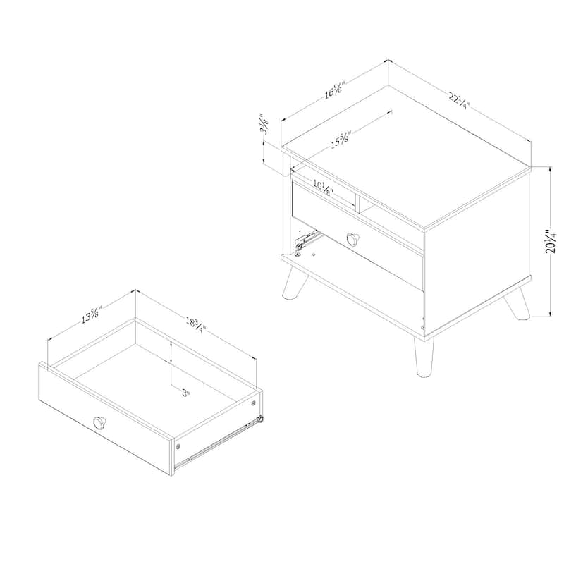 South Shore Yodi 2-Drawer Nightstand