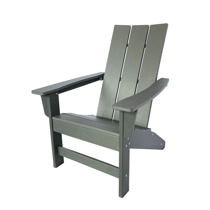 Marina All Weather Poly Lumber Outdoor Modern Adirondack Chair - Grey